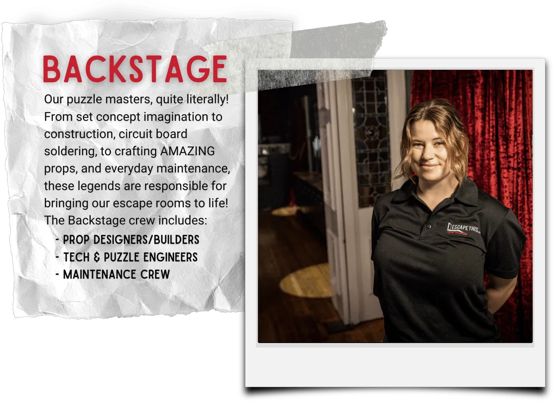 Escape This careers: escape rooms backstage team